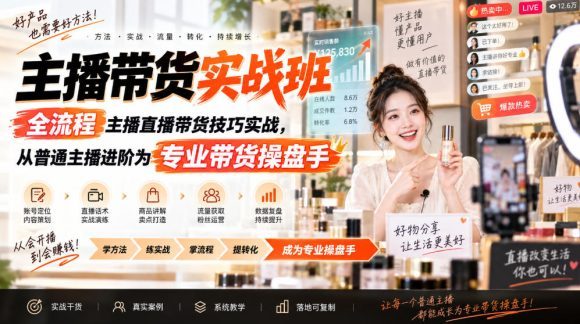 主播带货实战班ZB,全流程主播直播带货技巧实战,从普通主播进阶为专业带货操盘手-1 主播带货实战班ZB,全流程主播直播带货技巧实战,从普通主播进阶为专业带货操盘手