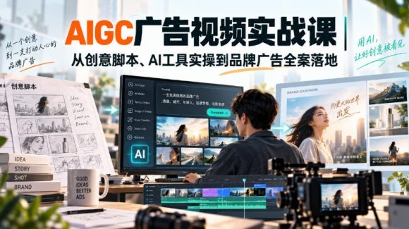 AIGC广告视频实战课|从创意脚本、AI工具实操到品牌广告全案落地-1 AIGC广告视频实战课|从创意脚本、AI工具实操到品牌广告全案落地