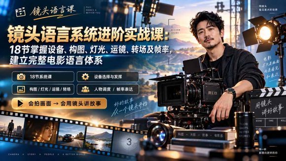 镜头语言系统进阶实战课:18节掌握设备、构图、灯光、运镜、转场及帧率,建立完整电影语言体系-1 镜头语言系统进阶实战课:18节掌握设备、构图、灯光、运镜、转场及帧率,建立完整电影语言体系
