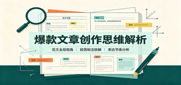 爆款文章创作思维解析:全局视角拆解范文,梳理行文逻辑,搭配真实拆文实操案例-1 爆款文章创作思维解析:全局视角拆解范文,梳理行文逻辑,搭配真实拆文实操案例