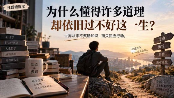 社群精选文:为什么懂得许多道理却依旧过不好这一生?-1 社群精选文:为什么懂得许多道理却依旧过不好这一生?