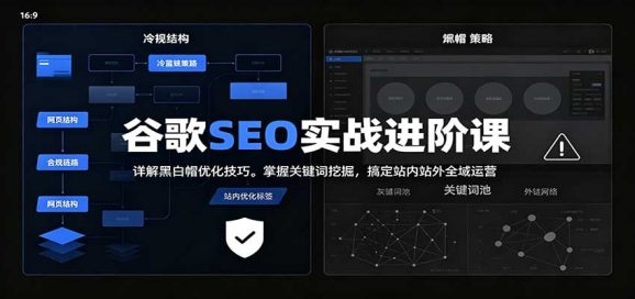 2026谷歌SEO实战进阶课:详解黑白帽优化技巧,掌握关键词挖掘,搞定站内站外全域运营-1 2026谷歌SEO实战进阶课:详解黑白帽优化技巧,掌握关键词挖掘,搞定站内站外全域运营