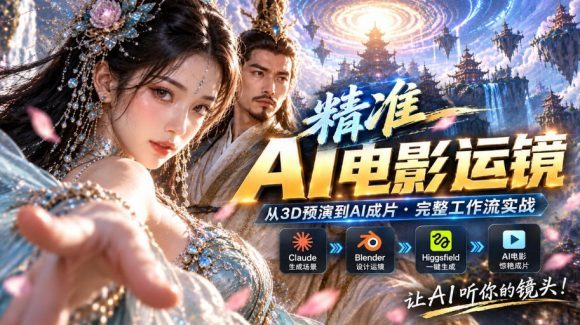 AI视频终于能精准运镜了！Claude+Blender+Higgsfield免费插件实测