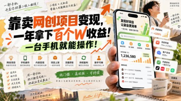 网创小程序虚拟资料变现,一年拿下百万收益,一部手机就可以做,0成本变现副业!-1 网创小程序虚拟资料变现,一年拿下百万收益,一部手机就可以做,0成本变现副业!