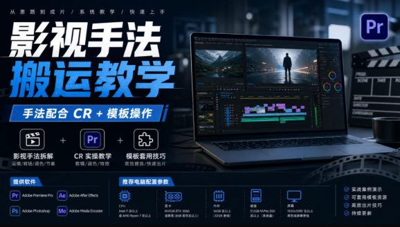 影视手法搬运教学,手法配合CR+模板操作,需要电脑,提供软件+配置参数-1 影视手法搬运教学,手法配合CR+模板操作,需要电脑,提供软件+配置参数
