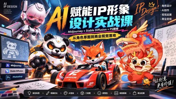 AI赋能IP形象设计实战课-无水印:Midjourney+Stable Diffusion+PS精修,从角色草图到商业视觉落地-1 AI赋能IP形象设计实战课-无水印:Midjourney+Stable Diffusion+PS精修,从角色草图到商业视觉落地