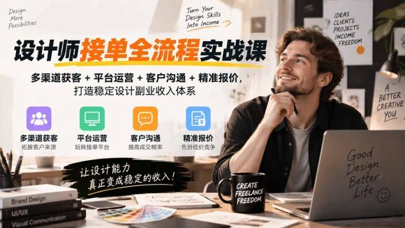 设计师接单全流程实战课-无水印|多渠道获客+平台运营+客户沟通+精准报价,打造稳定设计副业收入体系-1 设计师接单全流程实战课-无水印|多渠道获客+平台运营+客户沟通+精准报价,打造稳定设计副业收入体系