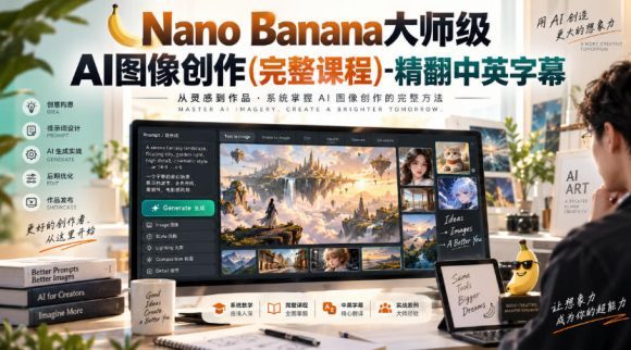 【无水印】Nano Banana大师级AI图像创作(完整课程)-精翻中英字幕-1 【无水印】Nano Banana大师级AI图像创作(完整课程)-精翻中英字幕
