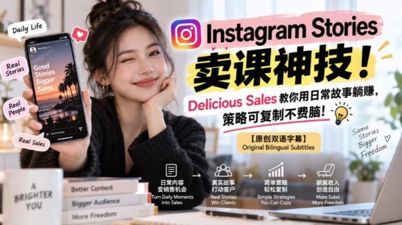 Instagram Stories卖课神技!Delicious Sales教你用日常故事躺賺,策略可复制不费脑!【原创双语字幕】-1 Instagram Stories卖课神技!Delicious Sales教你用日常故事躺賺,策略可复制不费脑!【原创双语字幕】
