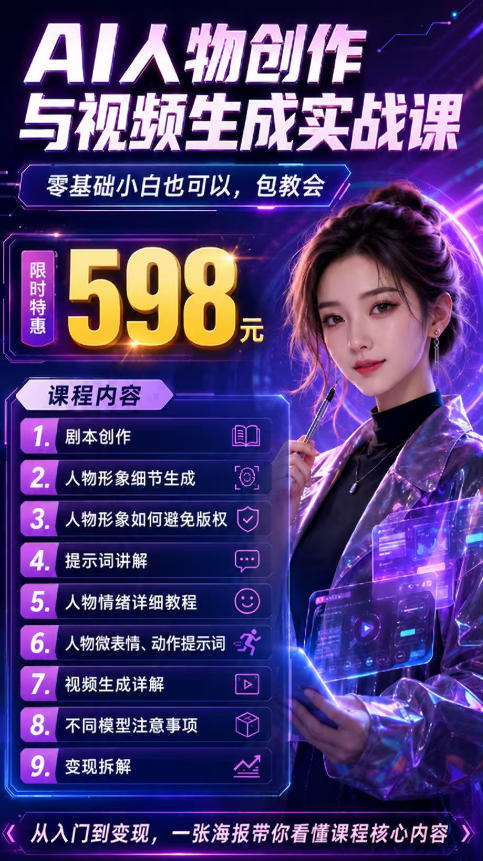 抖音5W粉丝博主的AI真人日系女孩制作教学,AI人物创作与视频生成实战课,新手也能快速起号涨粉变现(更新1002)-3 抖音5W粉丝博主的AI真人日系女孩制作教学,AI人物创作与视频生成实战课,新手也能快速起号涨粉变现(更新1002)