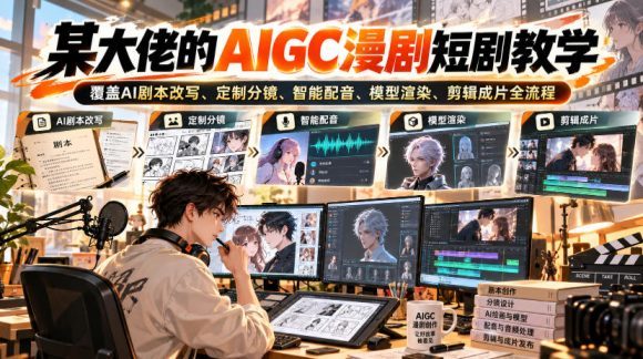 某大佬的AIGC漫剧短剧教学,覆盖AI剧本改写、定制分镜、智能配音、模型渲染、剪辑成片全流程-1 某大佬的AIGC漫剧短剧教学,覆盖AI剧本改写、定制分镜、智能配音、模型渲染、剪辑成片全流程
