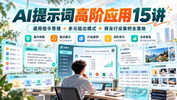 AI提示词高阶应用15讲|通用指令思维+多元输出模式+商业行业案例全落地-1 AI提示词高阶应用15讲|通用指令思维+多元输出模式+商业行业案例全落地