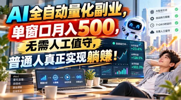 AI全自动量化副业,单窗口月入500,无需人工值守,普通人真正实现躺賺!-1 AI全自动量化副业,单窗口月入500,无需人工值守,普通人真正实现躺賺!