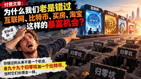 付费文章:为什么我们老是错过互联网、比特币、买 房、淘宝这样的暴富机会?-1 付费文章:为什么我们老是错过互联网、比特币、买 房、淘宝这样的暴富机会?