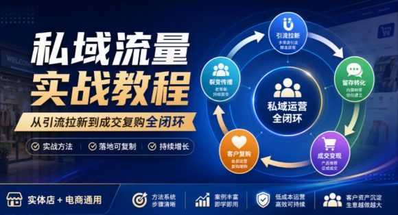 私域流量实战教程,从引流拉新到成交复购全闭环,实体店电商通用-1 私域流量实战教程,从引流拉新到成交复购全闭环,实体店电商通用