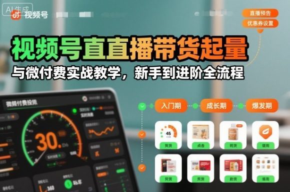 视频号直播带货起量与微付费实战教学,新手到进阶全流程(更新26年10月)-1 视频号直播带货起量与微付费实战教学,新手到进阶全流程(更新26年10月)