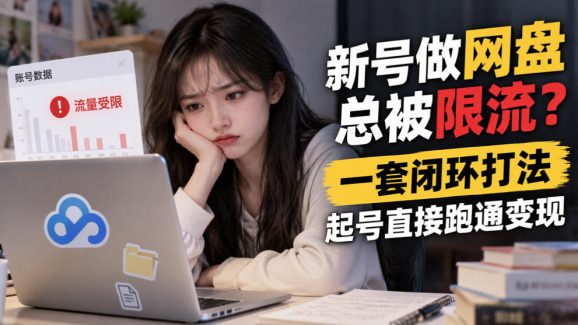 新号做网盘总被限流?一套闭环打法,起号直接跑通变现-1 新号做网盘总被限流?一套闭环打法,起号直接跑通变现