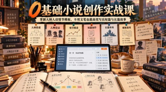 0基础小说创作实战课|掌握大纲人设情节模板,不用文笔也能高效写出短篇与长篇故事-1 0基础小说创作实战课|掌握大纲人设情节模板,不用文笔也能高效写出短篇与长篇故事