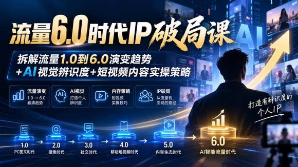 流量6.0时代IP破局课-更新:拆解流量1.0到6.0演变趋势+AI视觉辨识度+短视频内容实操策略-1 流量6.0时代IP破局课-更新:拆解流量1.0到6.0演变趋势+AI视觉辨识度+短视频内容实操策略