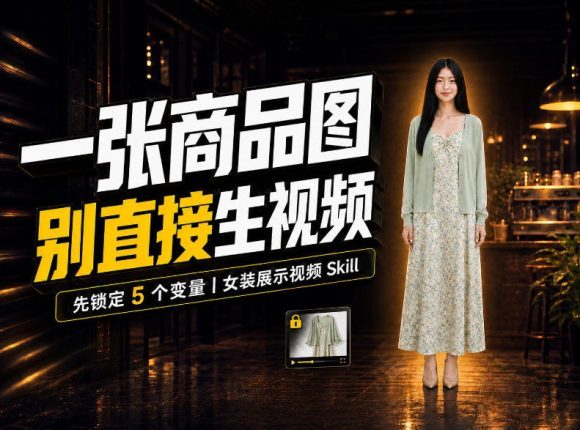 女装AI视频总翻车?问题不在提示词,女装展示视频Skill先锁定5个变量!-1 女装AI视频总翻车?问题不在提示词,女装展示视频Skill先锁定5个变量!