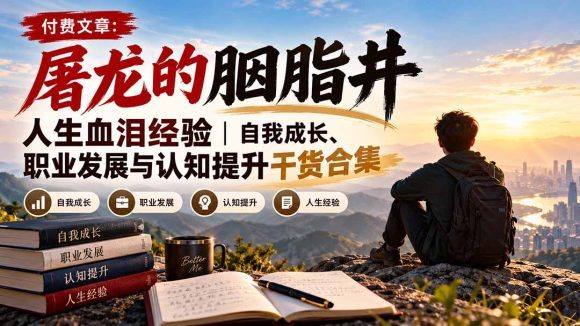 付费文章:屠龙的胭脂井人生血泪经验|自我成长、职业发展与认知提升干货合集-1 付费文章:屠龙的胭脂井人生血泪经验|自我成长、职业发展与认知提升干货合集