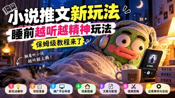 小说推文新玩法,睡前越听越精神玩法,保姆级教程来了-1 小说推文新玩法,睡前越听越精神玩法,保姆级教程来了