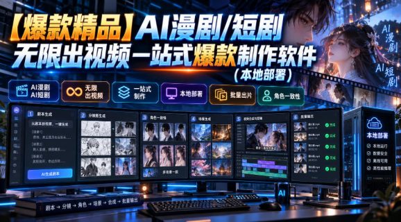 【爆款精品】AI漫剧/短剧无限出视频一站式爆款制作软件(本地部署)-1 【爆款精品】AI漫剧/短剧无限出视频一站式爆款制作软件(本地部署)