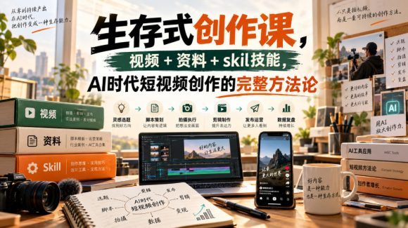 生存式创作课,视频+资料+skil技能,ai时代短视频创作的完整方法论-1 生存式创作课,视频+资料+skil技能,ai时代短视频创作的完整方法论