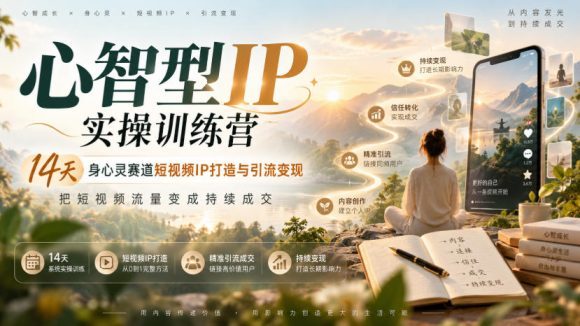心智型IP实操训练营|14天身心灵赛道短视频IP打造与引流变现,把短视频流量变成持续成交-1 心智型IP实操训练营|14天身心灵赛道短视频IP打造与引流变现,把短视频流量变成持续成交