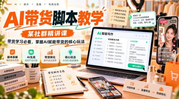 AI带货脚本教学,某社群精讲课,带货学习必看,掌握AI赋能带货的核心玩法-1 AI带货脚本教学,某社群精讲课,带货学习必看,掌握AI赋能带货的核心玩法