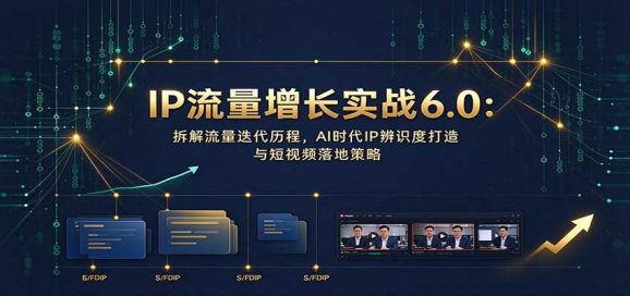 IP流量增长实战6.0:拆解流量迭代历程,AI时代IP辨识度打造与短视频落地策略-1 IP流量增长实战6.0:拆解流量迭代历程,AI时代IP辨识度打造与短视频落地策略