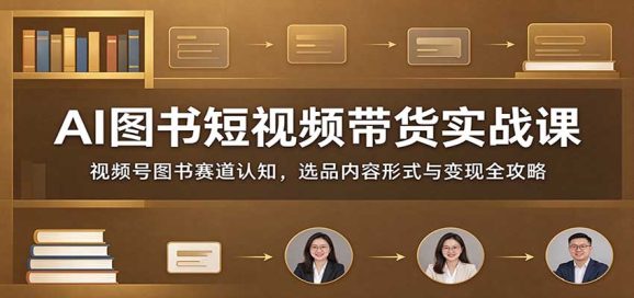 AI图书短视频带货实战课:视频号图书赛道认知,选品内容形式与变现全攻略-1 AI图书短视频带货实战课:视频号图书赛道认知,选品内容形式与变现全攻略