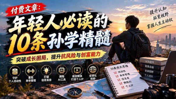 付费文章:年轻人必读的10条孙学精髓,突破成长困局,提升抗风险与创富能力-1 付费文章:年轻人必读的10条孙学精髓,突破成长困局,提升抗风险与创富能力