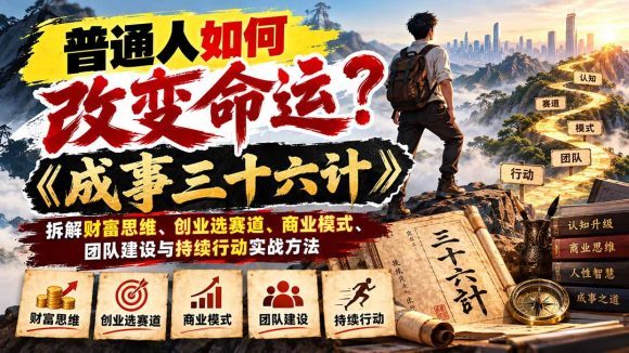 普通人如何改变命运？《成事三十六计》拆解财富思维、创业选赛道、商业模式、团队建设与持续行动实战方法