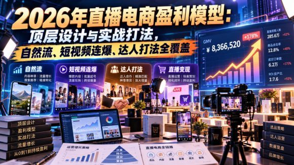 2026年直播电商盈利模型:顶层设计与实战打法,自然流、短视频连爆、达人打法全覆盖-1 2026年直播电商盈利模型:顶层设计与实战打法,自然流、短视频连爆、达人打法全覆盖