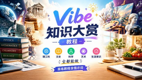Vibe知识大赏教程,理工科、文史、科学、艺术、生活常识全都能做,简易教程含提示词(更新1025)-1 Vibe知识大赏教程,理工科、文史、科学、艺术、生活常识全都能做,简易教程含提示词(更新1025)