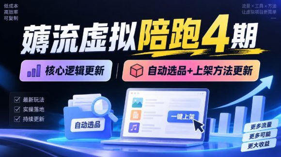 薅流虚拟陪跑4期丨核心逻辑更新丨自动选品+上架方法更新(10月25更新插件玩法和低价玩法)-1 薅流虚拟陪跑4期丨核心逻辑更新丨自动选品+上架方法更新(10月25更新插件玩法和低价玩法)