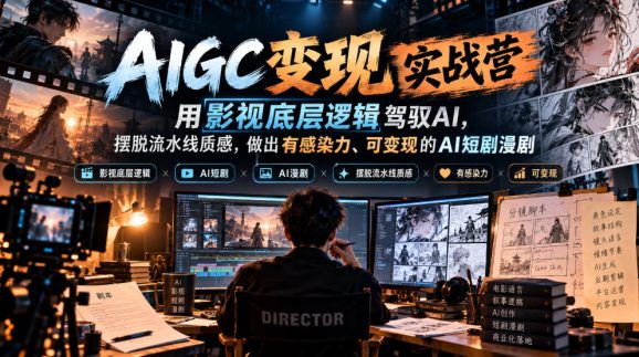 AIGC变现实战营,用影视底层逻辑驾驭AI,摆脱流水线质感,做出有感染力、可变现的AI短剧漫剧-1 AIGC变现实战营,用影视底层逻辑驾驭AI,摆脱流水线质感,做出有感染力、可变现的AI短剧漫剧