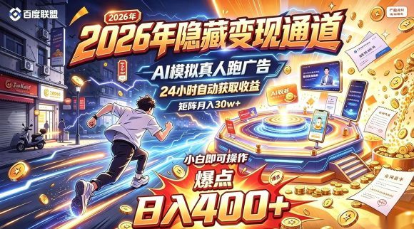 2026年别死磕自媒体,隐藏变现通道,AI模拟真人自动跑广告,小白即可操作,日入400+,矩阵月入可达到30w+【揭秘】-1 2026年别死磕自媒体,隐藏变现通道,AI模拟真人自动跑广告,小白即可操作,日入400+,矩阵月入可达到30w+【揭秘】