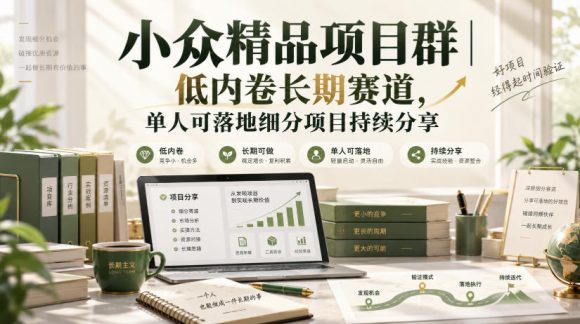 小众精品项目群|低内卷长期赛道,单人可落地细分项目持续分享-1 小众精品项目群|低内卷长期赛道,单人可落地细分项目持续分享