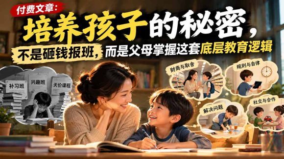 付费文章:培养孩子的秘密,不是砸钱报班,而是父母掌握这套底层教育逻辑-1 付费文章:培养孩子的秘密,不是砸钱报班,而是父母掌握这套底层教育逻辑