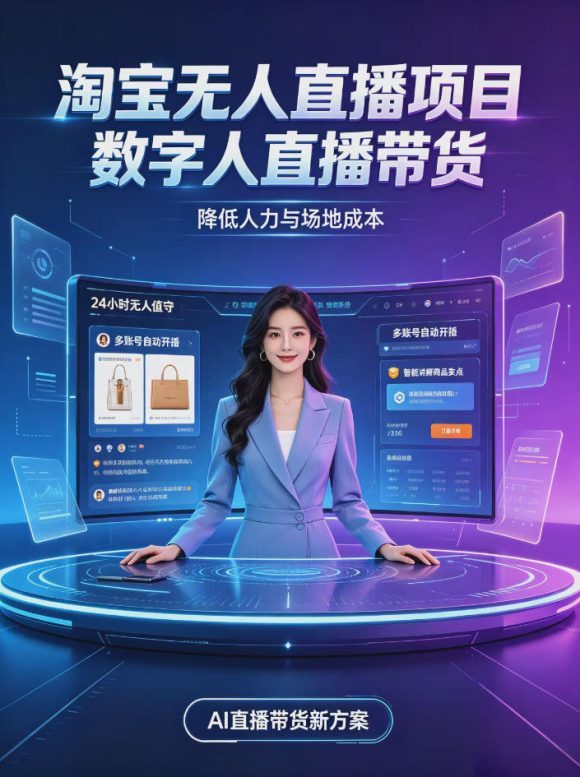 淘宝AI无人直播带货,24小时自动开播低门槛副业,无需真人长时间出镜,持续引流出单【揭秘】-1 淘宝AI无人直播带货,24小时自动开播低门槛副业,无需真人长时间出镜,持续引流出单【揭秘】