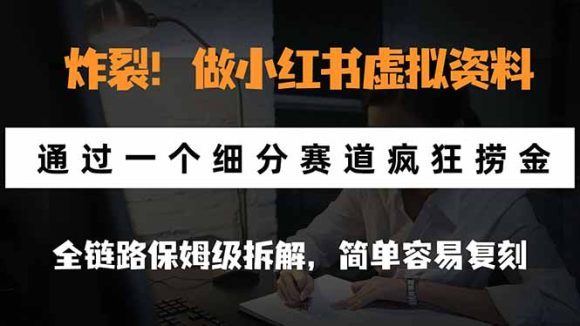 炸裂!做小红书虚拟资料,通过一个细分赛道疯狂捞金,全链路保姆级拆解,简单容易复刻-1 炸裂!做小红书虚拟资料,通过一个细分赛道疯狂捞金,全链路保姆级拆解,简单容易复刻