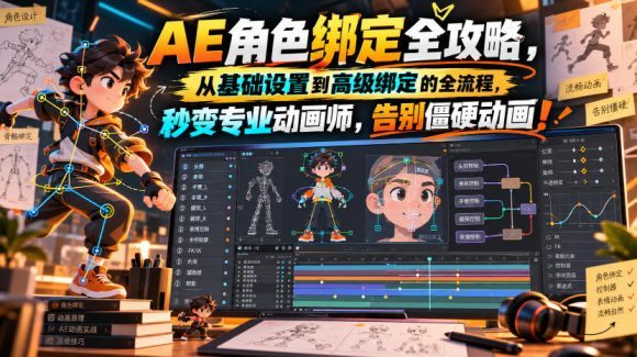 【无水印】AE角色绑定全攻略,从基础设置到高级绑定的全流程,秒变专业动画师,告别僵硬动画!【原创双语字幕】-1 【无水印】AE角色绑定全攻略,从基础设置到高级绑定的全流程,秒变专业动画师,告别僵硬动画!【原创双语字幕】