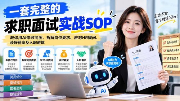 一套完整的求职面试实战SOP:教你用AI修改简历、拆解岗位要求、应对HR提问、谈好薪资及入职避坑-1 一套完整的求职面试实战SOP:教你用AI修改简历、拆解岗位要求、应对HR提问、谈好薪资及入职避坑