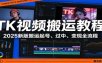 TK视频搬运教程：2025新版搬运起号、过中、变现全流程