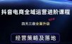 抖音电商全域运营进阶课程，经营策略及落地，全链路拆解直击底层逻辑