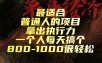 最适合普通人的项目，拿出执行力一个人每天搞个800-1k很轻松【揭秘】