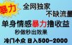 26年暴力单身情感经济项目，冷门小众赛道，门槛低小白可做，日入500-2k，可矩阵放大，最重要的是不缺流量，流量极大【揭秘】